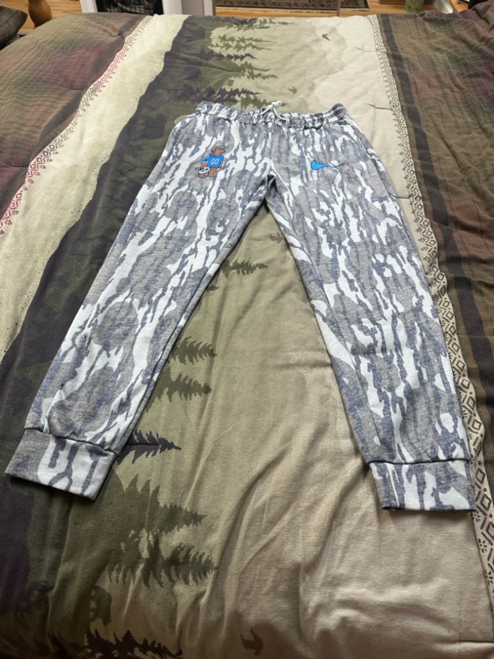 Morgan Wallen Camouflage Joggers with Blue Swoosh